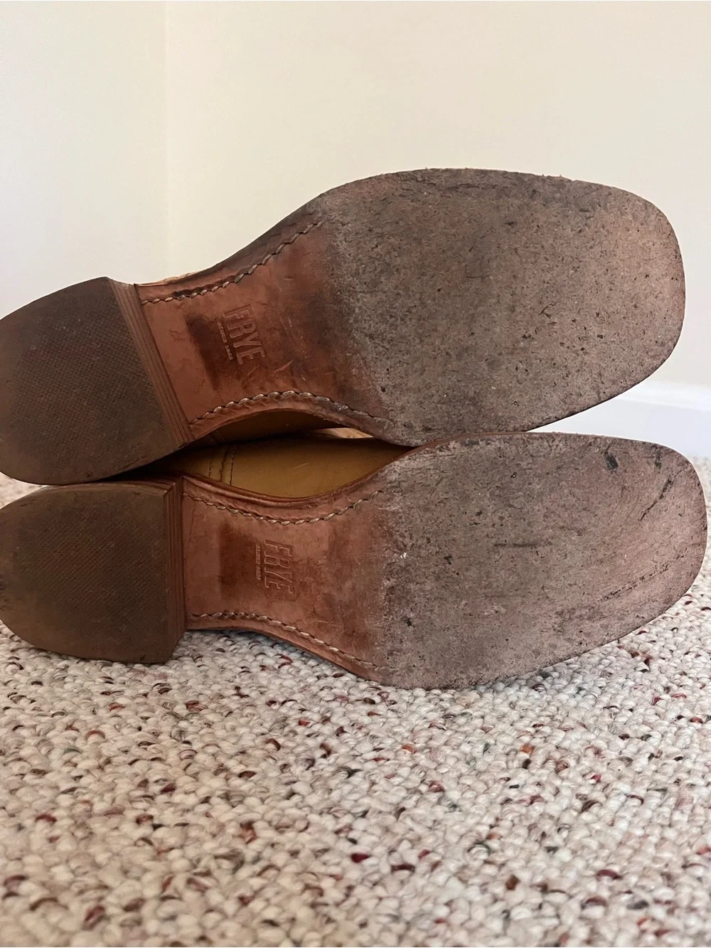 Frye Tan Leather Mid-Calf Boots - Picture 12 of 13